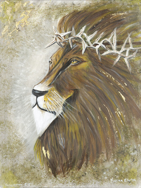 Lion of Judah, 2026 — Acrylic and gold leaf on canvas